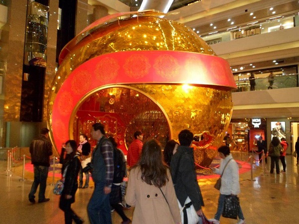 Chinese New Year decorations at shopping mall Causeway Bay Hong Kong