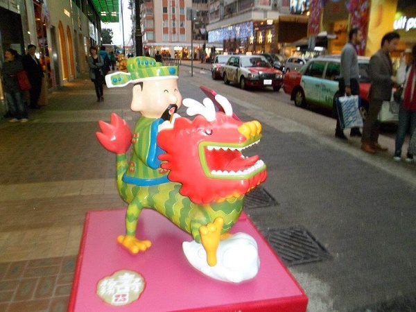 Chinese New Year dragon statue in Causeway Bay Hong Kong