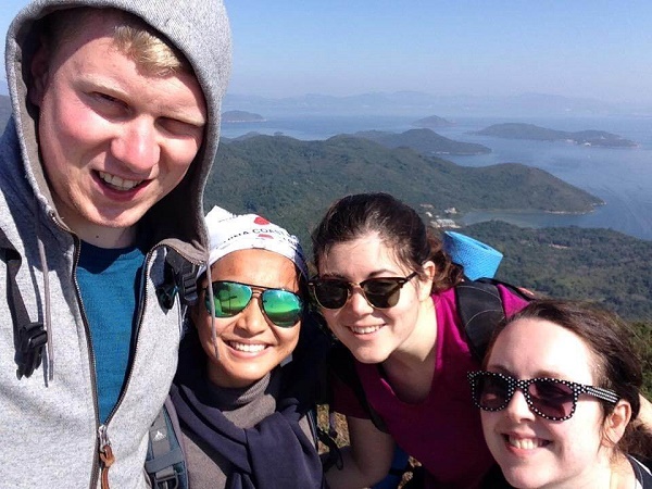 Hikers on the MacLehose Trail in Hong Kong