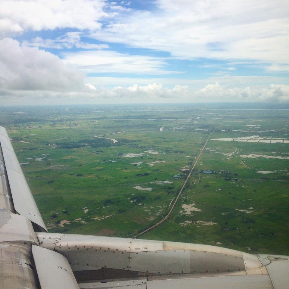 myanmar from a plane window