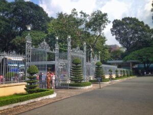 Independence Palace gates that tanks broke through at the end of the Vietnam War