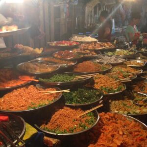 Night market buffet in Luang Prabang