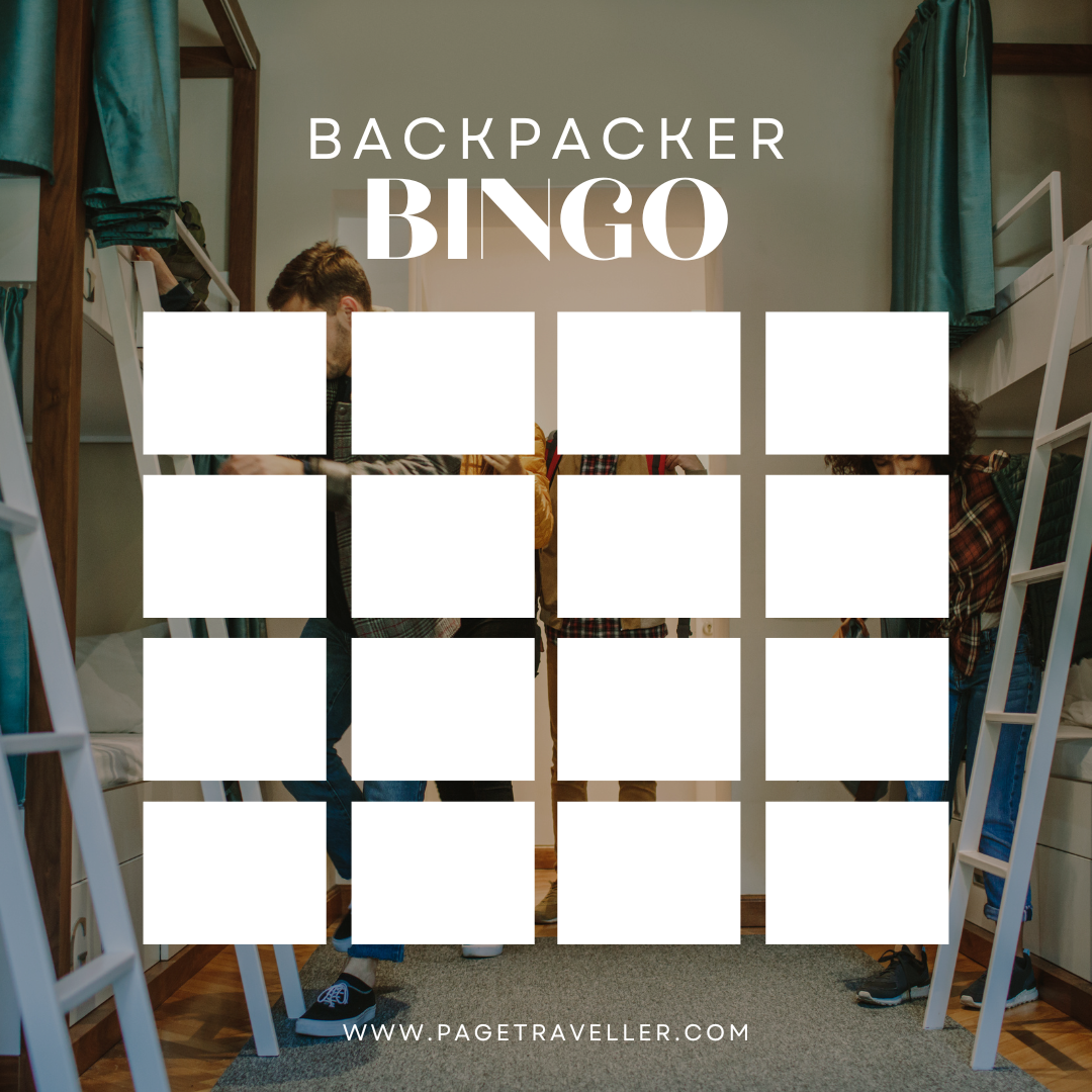 backpacker bingo card blank