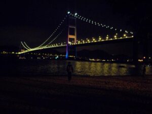 View of Tsing Ma bridge from Noah's Ark, Ma Wan