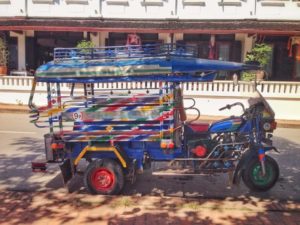 Colourful Southeast Asian tuk-tuk in Luang Prabang, Laos
