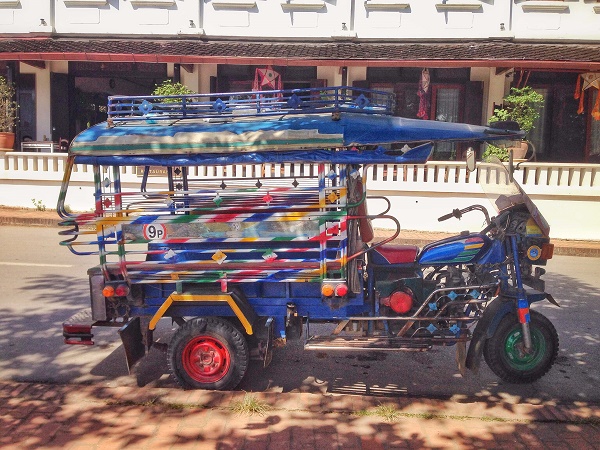 Colourful Southeast Asian tuk-tuk in Luang Prabang, Laos