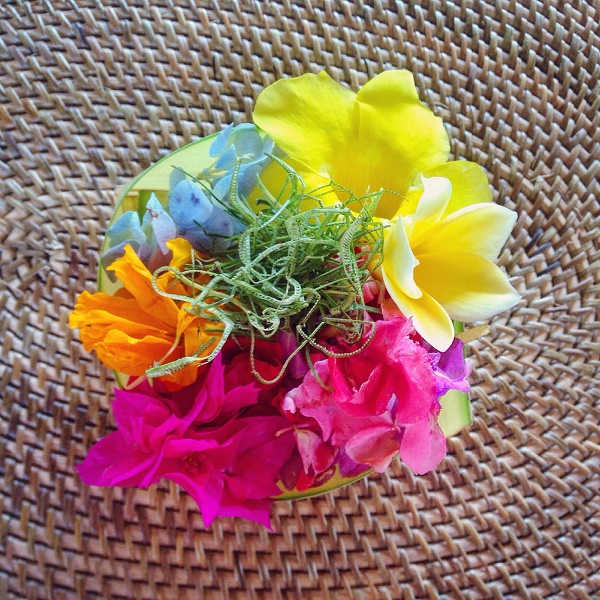 Hindu flower offering, Bali, Indonesia