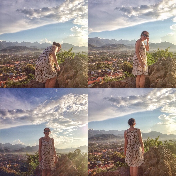 Sunset at Phu Si Hill in Luang Prabang, Laos