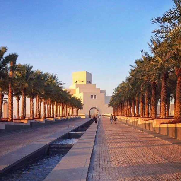 The Museum of Islamic Art in Doha Qatar at sunset