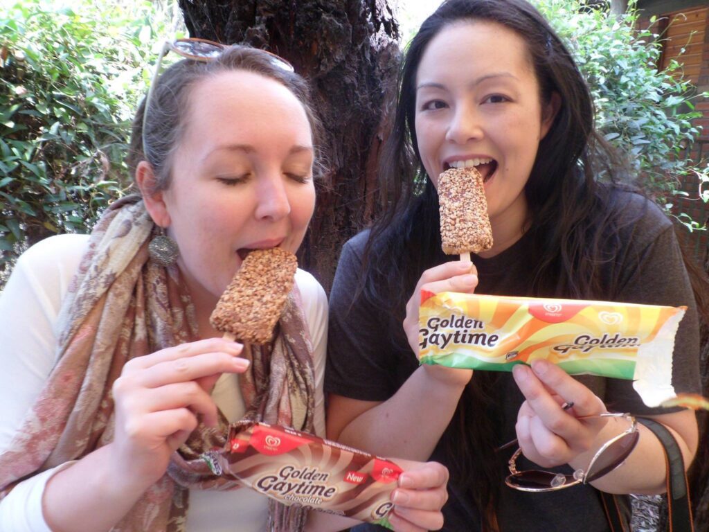 eating golden gaytimes in australia