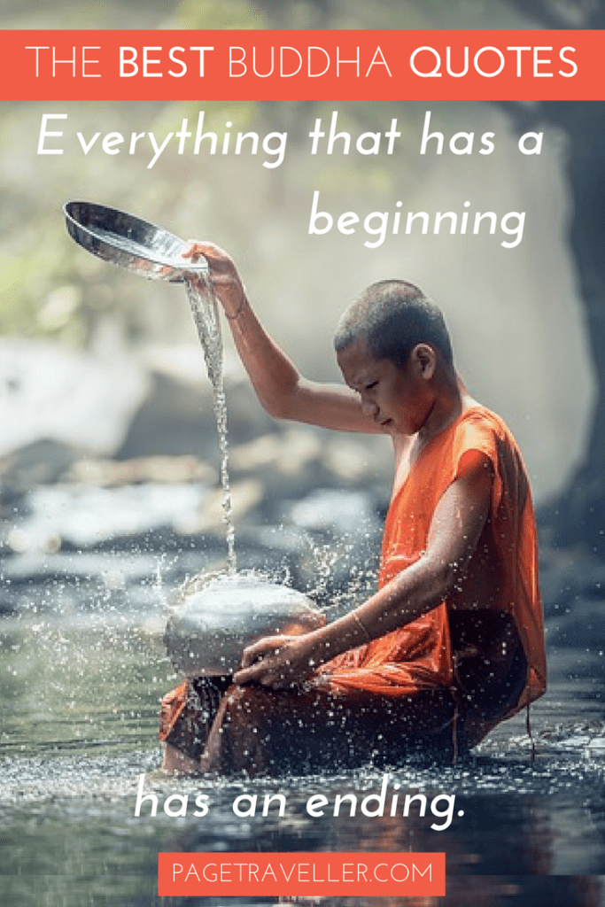Buddha Quote Life - Young Monk with Water