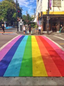 Rainbow walkway in Vancouver