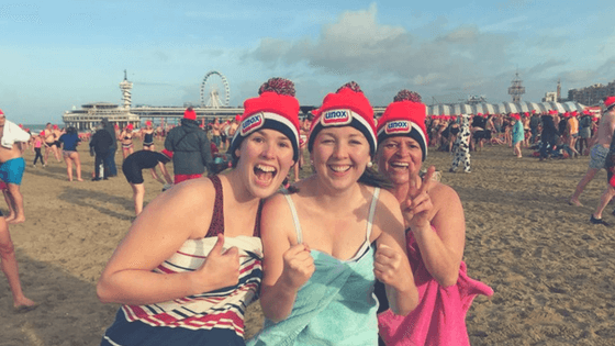 Celebrating New Year's Day with Nieuwjaarsduik at Scheveningen Beach in the Hague