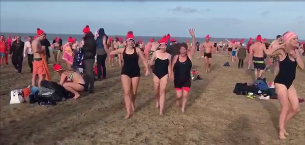 Nieuwjaarsduik at Scheveningen Beach Den Haag Netherlands