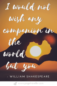 I would not wish any companion - William Shakespeare quote from The Tempest