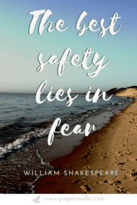 The best safety lies in fear - William Shakespeare quote from Hamlet