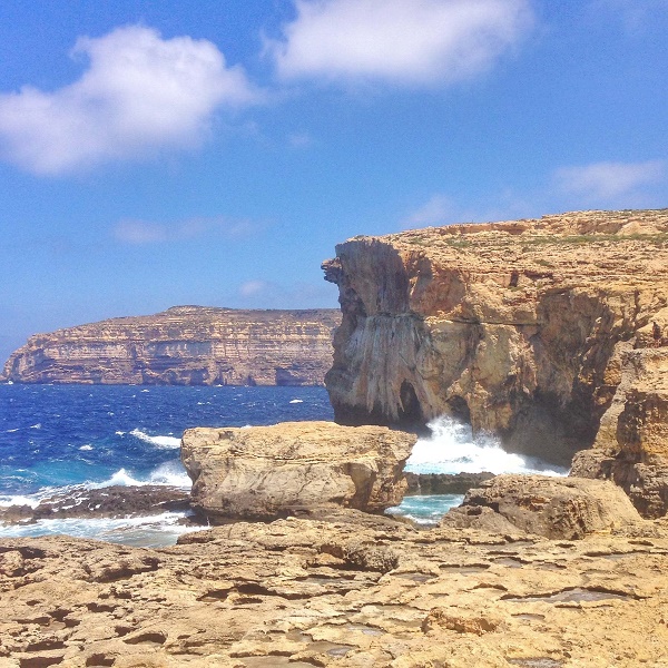 The remains of the Azure Window at Dwejra Bay, Gozo, Malta