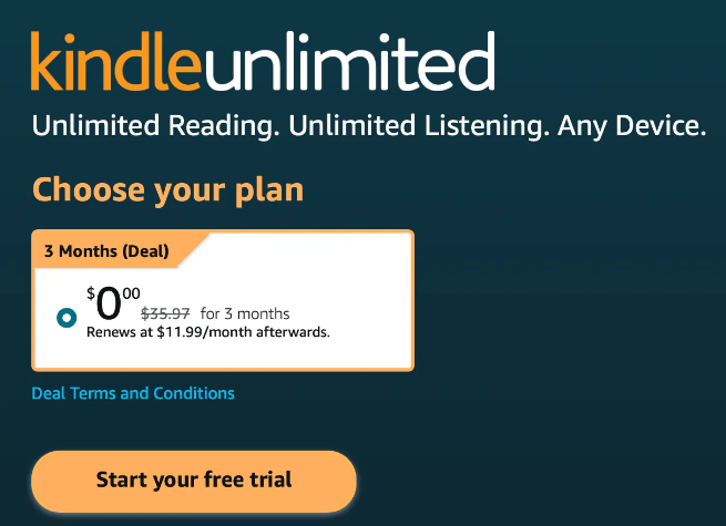 kindleunlimited free trial
