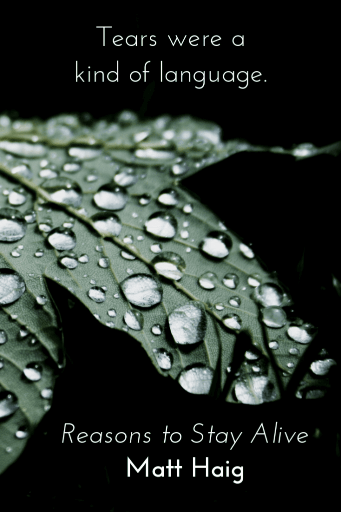 Reasons to Stay Alive by Matt Haig quote about mental health - tears language