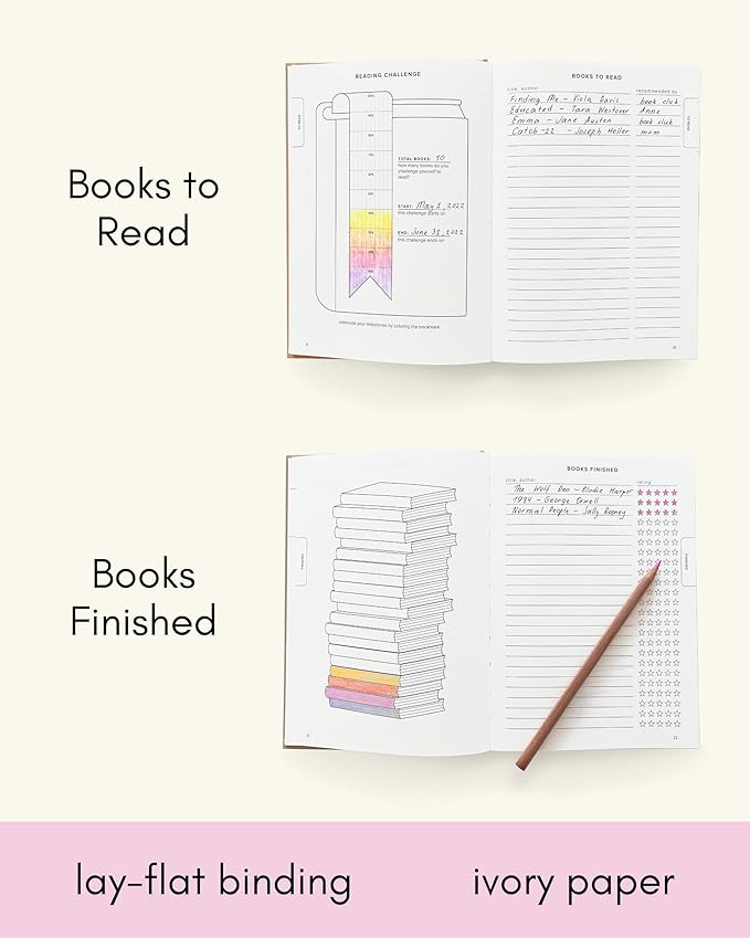 book lists in a reading journal