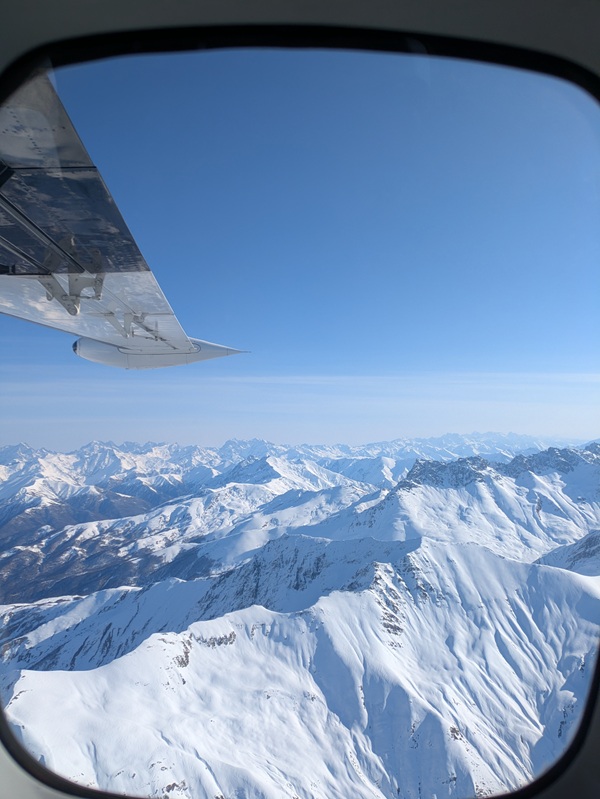 mountain view on flight from tbilisi to mestia