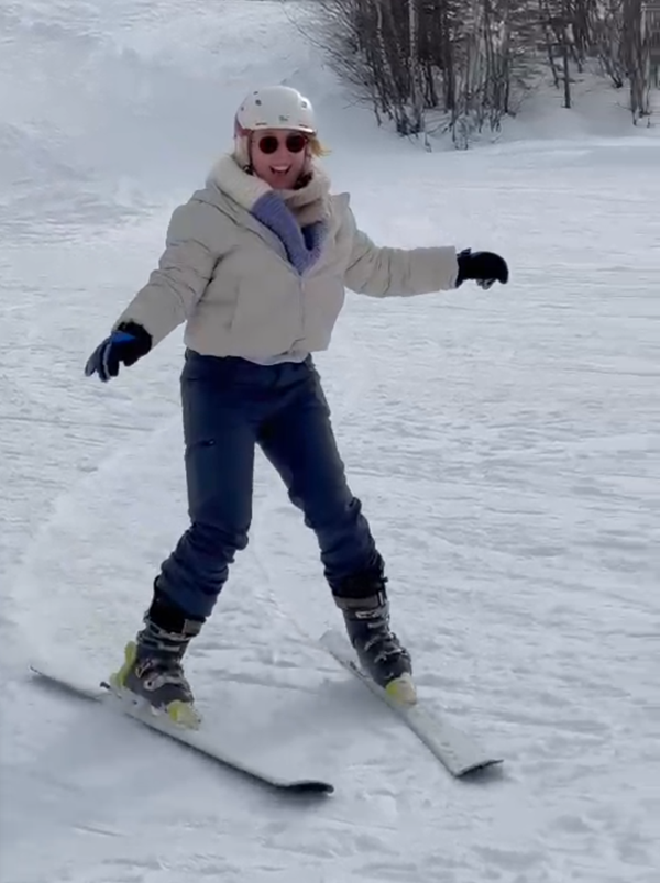 skiing on the beginner slopes in mestia georgia
