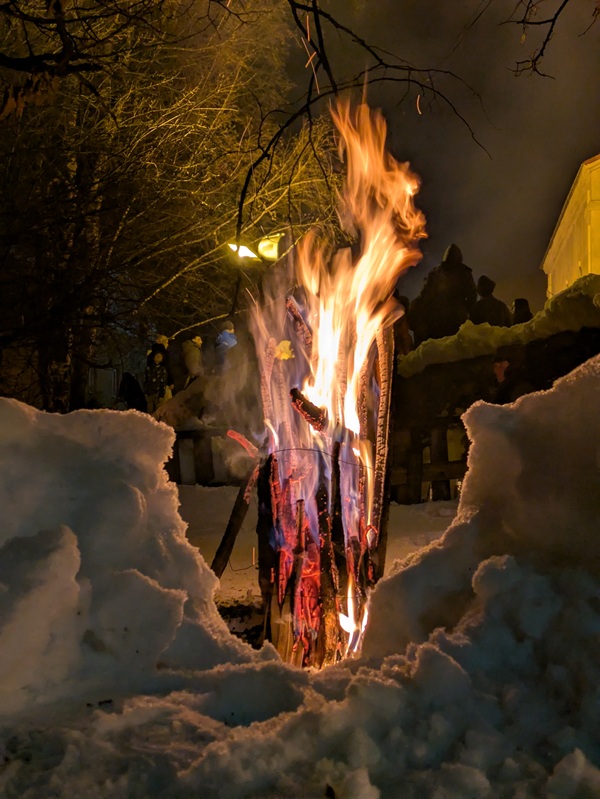 fire at lamproba festival in svaneti georgia