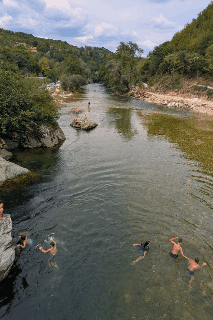 people swimming at matka canyon