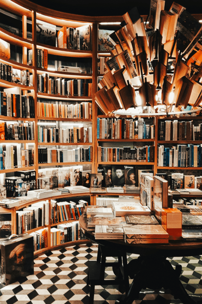 Cozy Istanbul Bookstore with Unique Decor