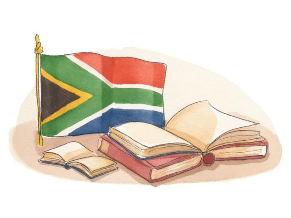 books about south africa with flag