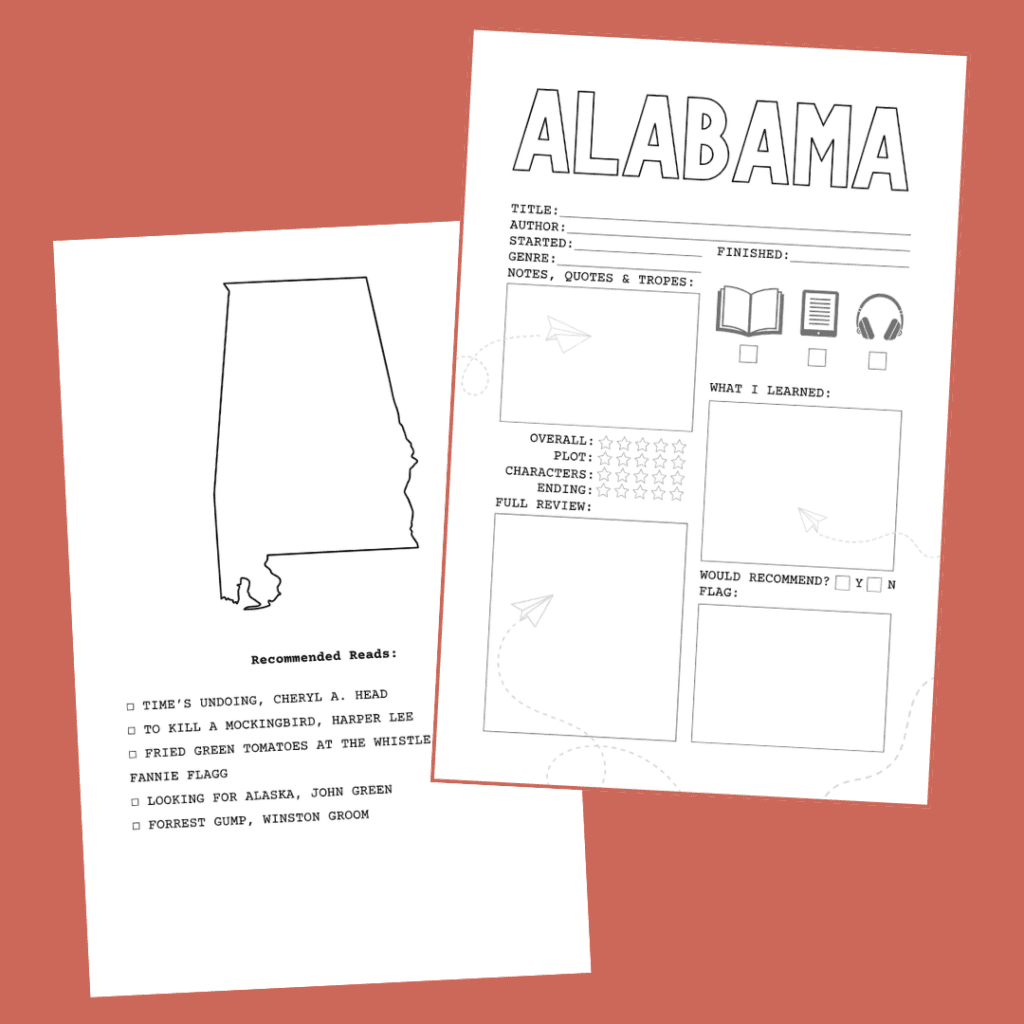 alabama state reading journal pages