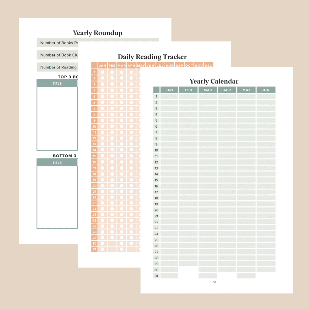 book club reading journal page examples