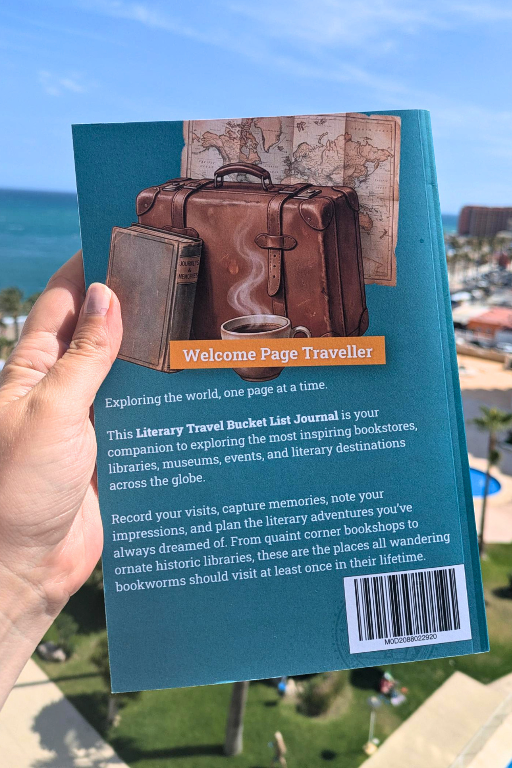 literary travel journal back cover