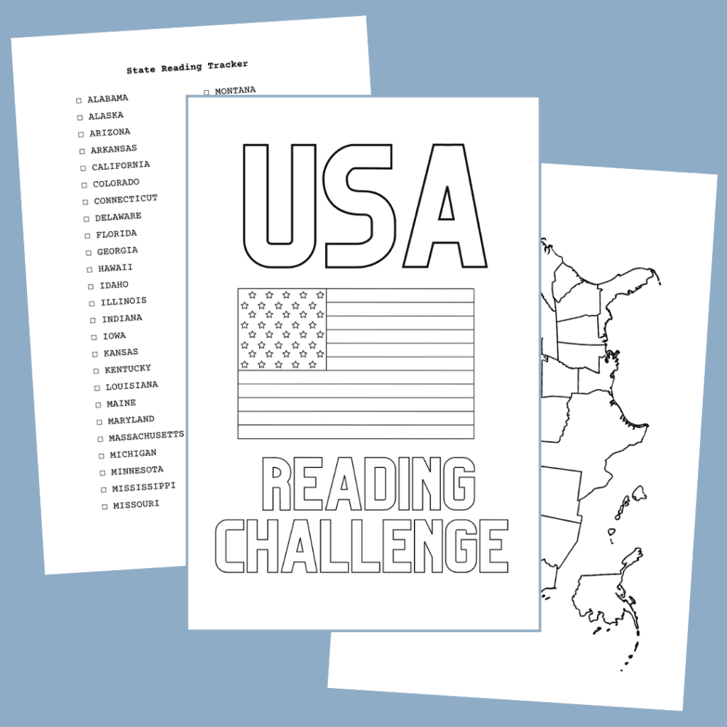usa reading challenge journal pages