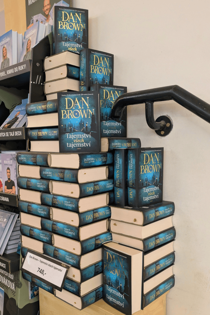 dan brown books in prague bookstore
